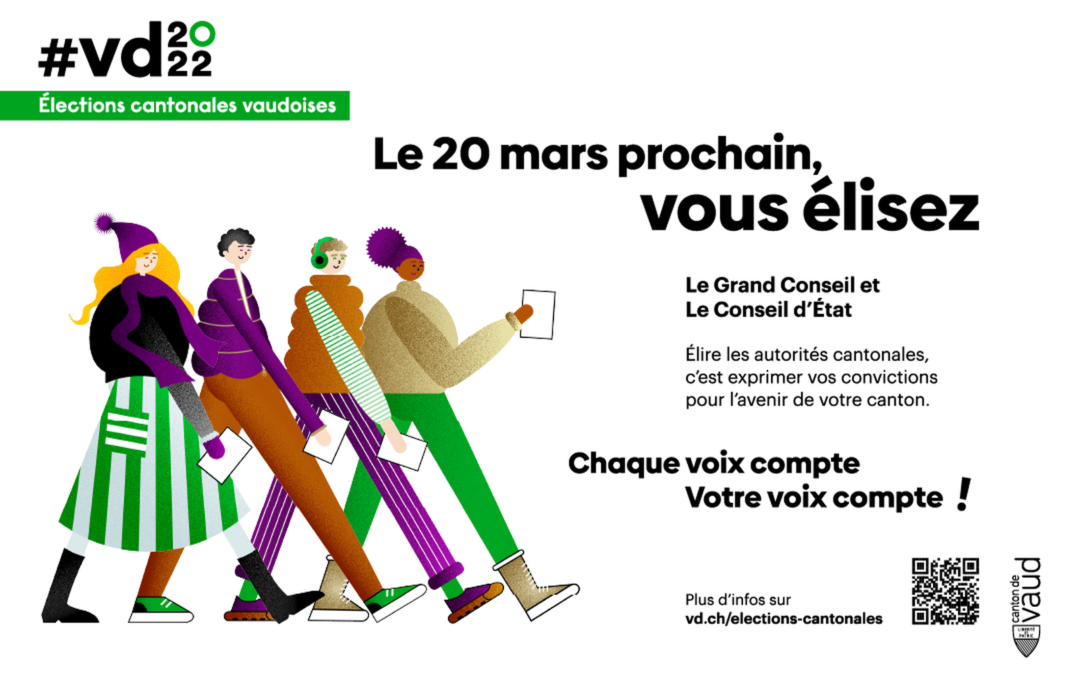 Elections cantonales vaudoises 2022. Votez !